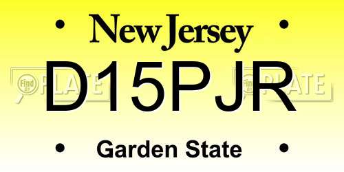 D15PJR New Jersey License Plate
