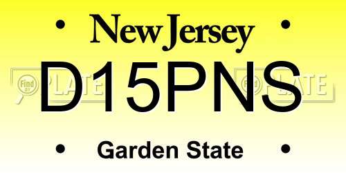 D15PNS New Jersey License Plate