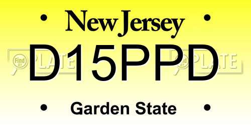 D15PPD New Jersey License Plate