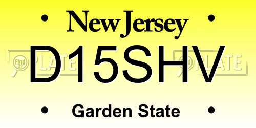 D15SHV New Jersey License Plate