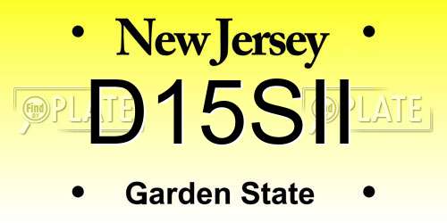 D15SII New Jersey License Plate