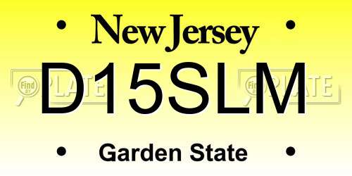 D15SLM New Jersey License Plate