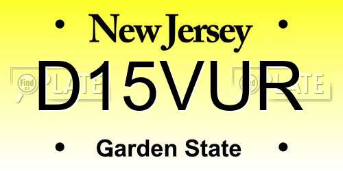 D15VUR New Jersey License Plate