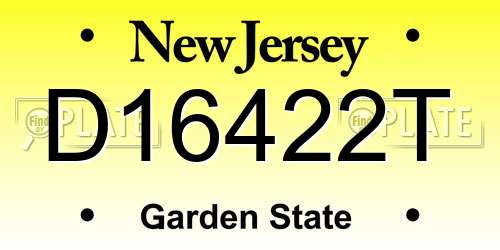 D16422T New Jersey License Plate