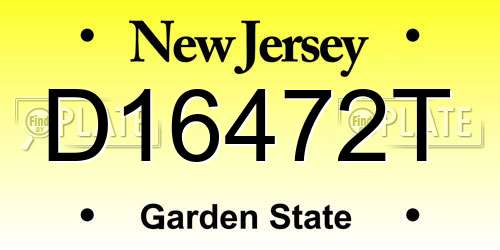 D16472T New Jersey License Plate