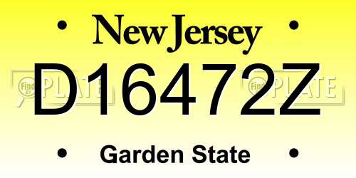 D16472Z New Jersey License Plate