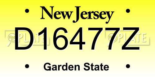 D16477Z New Jersey License Plate