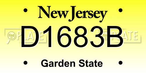 D1683B New Jersey License Plate