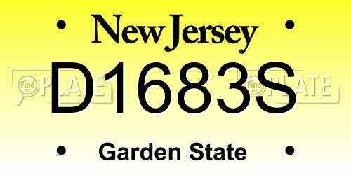 D1683S New Jersey License Plate