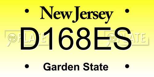 D168ES New Jersey License Plate