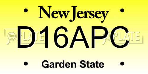 D16APC New Jersey License Plate