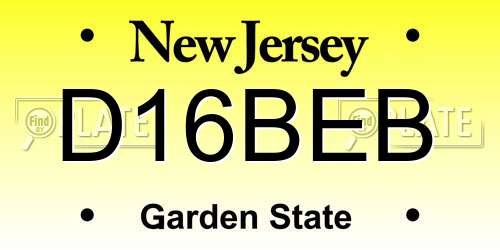 D16BEB New Jersey License Plate
