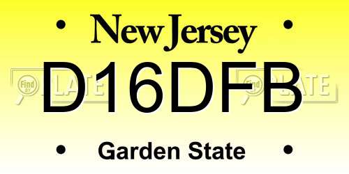 D16DFB New Jersey License Plate