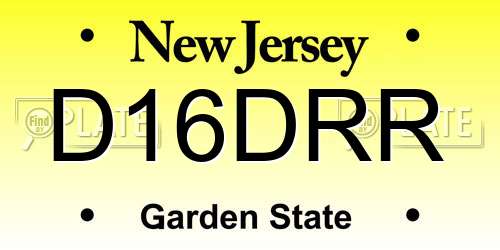 D16DRR New Jersey License Plate