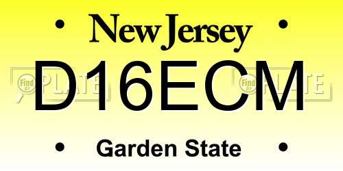 D16ECM New Jersey License Plate