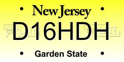 D16HDH New Jersey License Plate