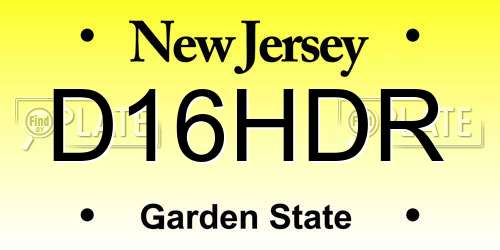 D16HDR New Jersey License Plate