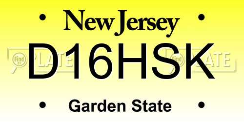 D16HSK New Jersey License Plate