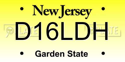 D16LDH New Jersey License Plate