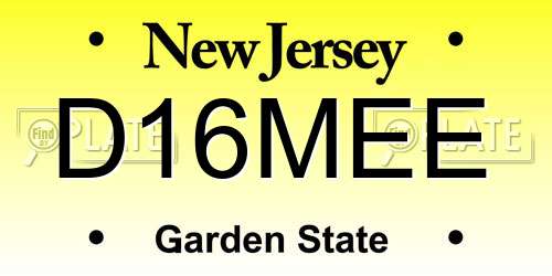 D16MEE New Jersey License Plate