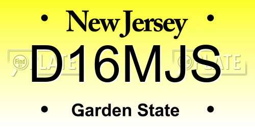 D16MJS New Jersey License Plate