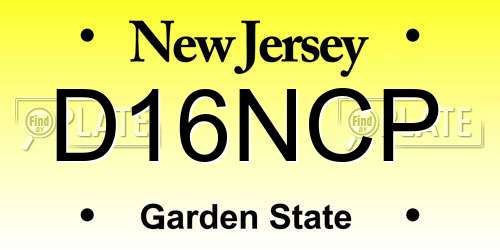 D16NCP New Jersey License Plate