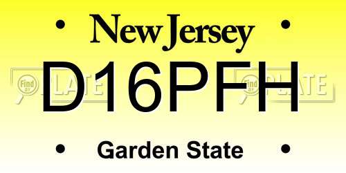 D16PFH New Jersey License Plate