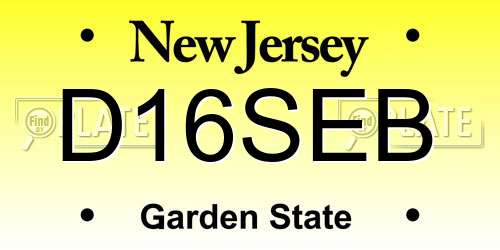 D16SEB New Jersey License Plate