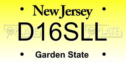 D16SLL New Jersey License Plate