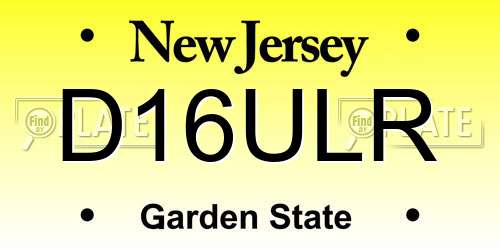 D16ULR New Jersey License Plate