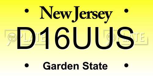 D16UUS New Jersey License Plate