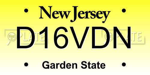 D16VDN New Jersey License Plate