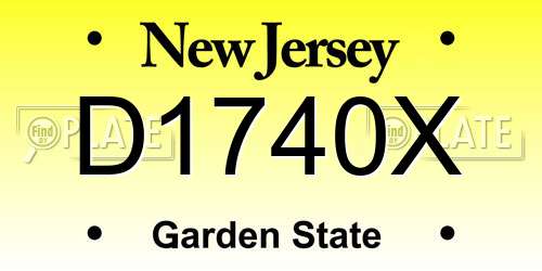 D1740X New Jersey License Plate