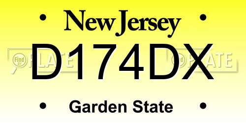 D174DX New Jersey License Plate