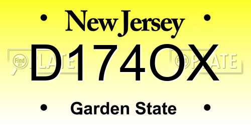 D174OX New Jersey License Plate