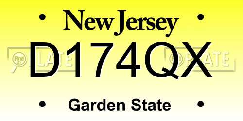 D174QX New Jersey License Plate