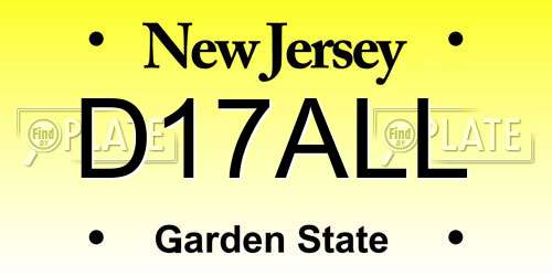 D17ALL New Jersey License Plate