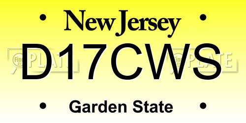D17CWS New Jersey License Plate