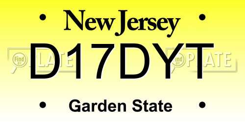 D17DYT New Jersey License Plate