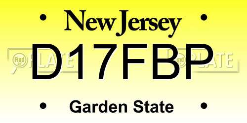 D17FBP New Jersey License Plate