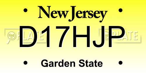 D17HJP New Jersey License Plate