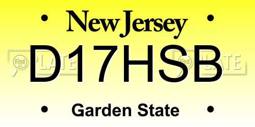 D17HSB New Jersey License Plate