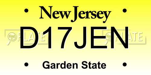 D17JEN New Jersey License Plate