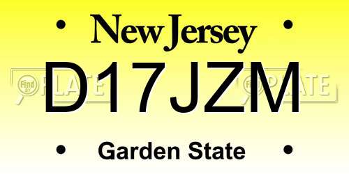 D17JZM New Jersey License Plate