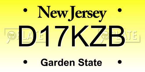 D17KZB New Jersey License Plate
