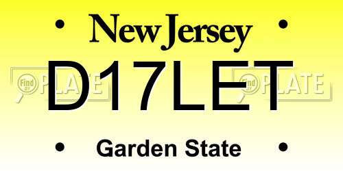 D17LET New Jersey License Plate