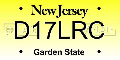 D17LRC New Jersey License Plate