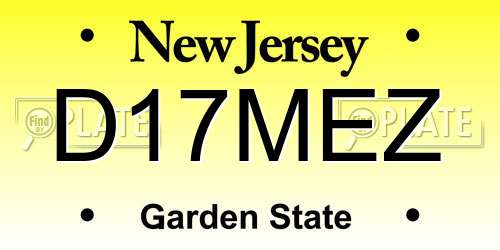 D17MEZ New Jersey License Plate