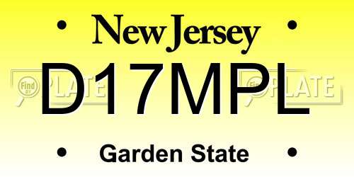 D17MPL New Jersey License Plate