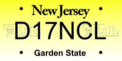 D17NCL New Jersey License Plate